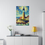 Harbor Beacon Dream Coastal Wall Art Lighthouse Painting Canvas