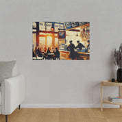 Espresso Swirl Symphony European Cafe Artwork Canvas