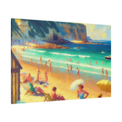 Vintage Coastal Reverie Beach Landscape Painting Canvas