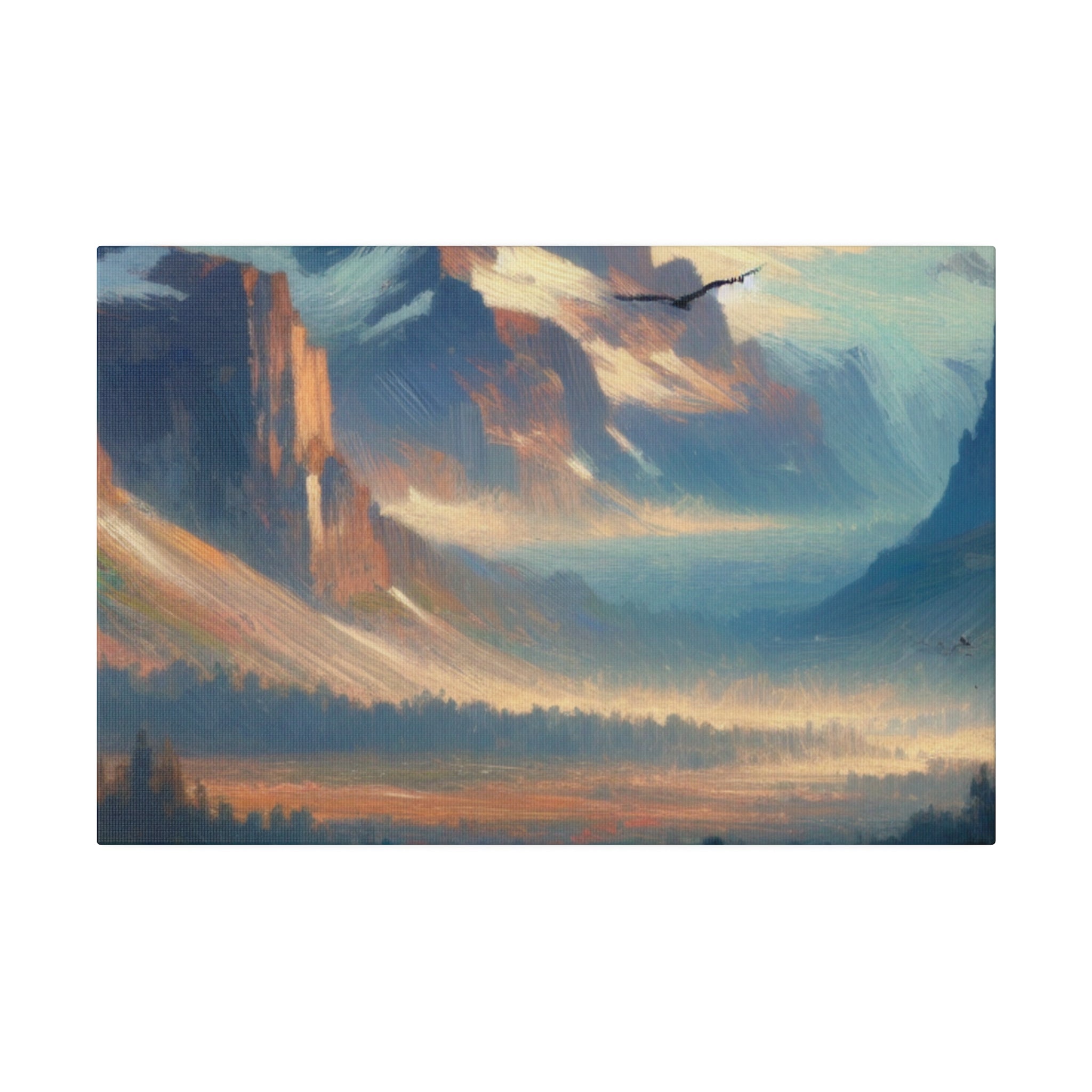 Majestic Swirl Mountain Landscape Painting Canvas