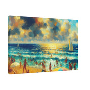 Expressionist Dreams of Coastal Twilight Beach Painting Canvas