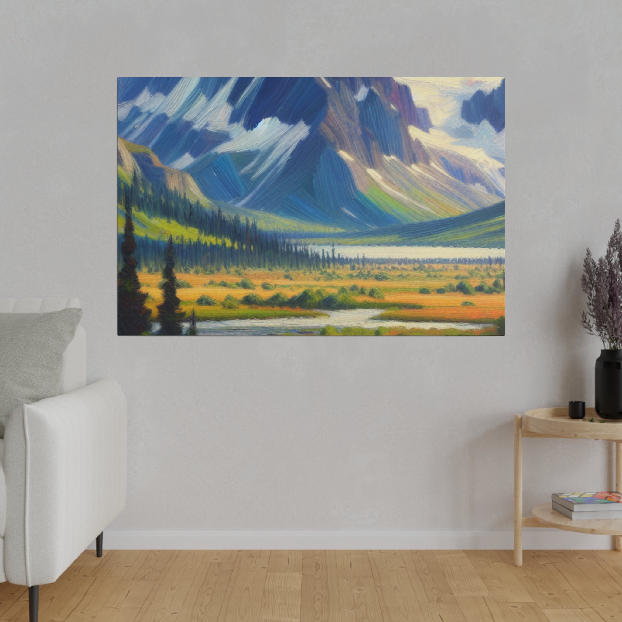 Majestic Alpine Impressions Mountain Landscape Painting Canvas