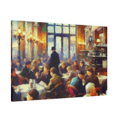 Sunrise Coffee Whispers European Cafe Artwork Canvas