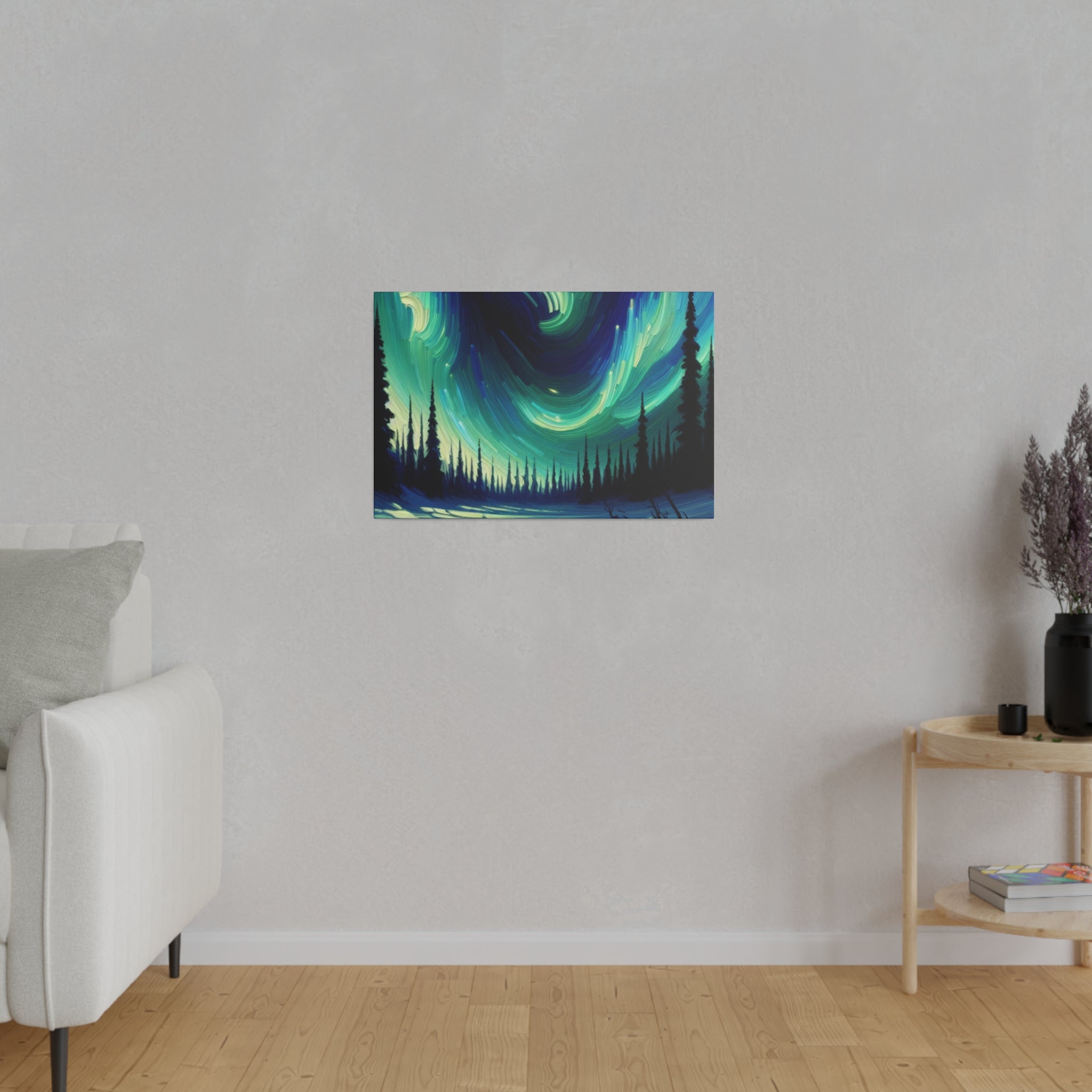 Aurora Winter Whisper Northern Lights Painting Canvas