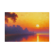 Sunrise Canvas Painting | Sunrise Over Water | Scenic Wall Art