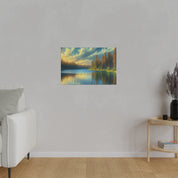 Lake In Solitude Lake Painting Canvas