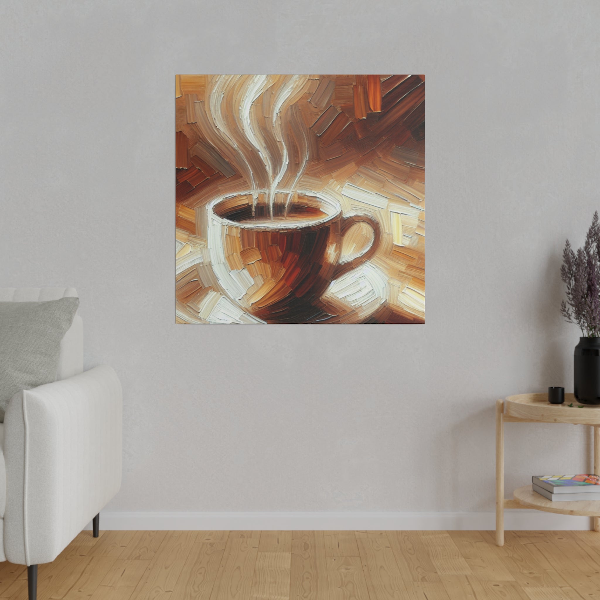 Rustic Aromatic Coffee Impressionist Coffee Painting Canvas