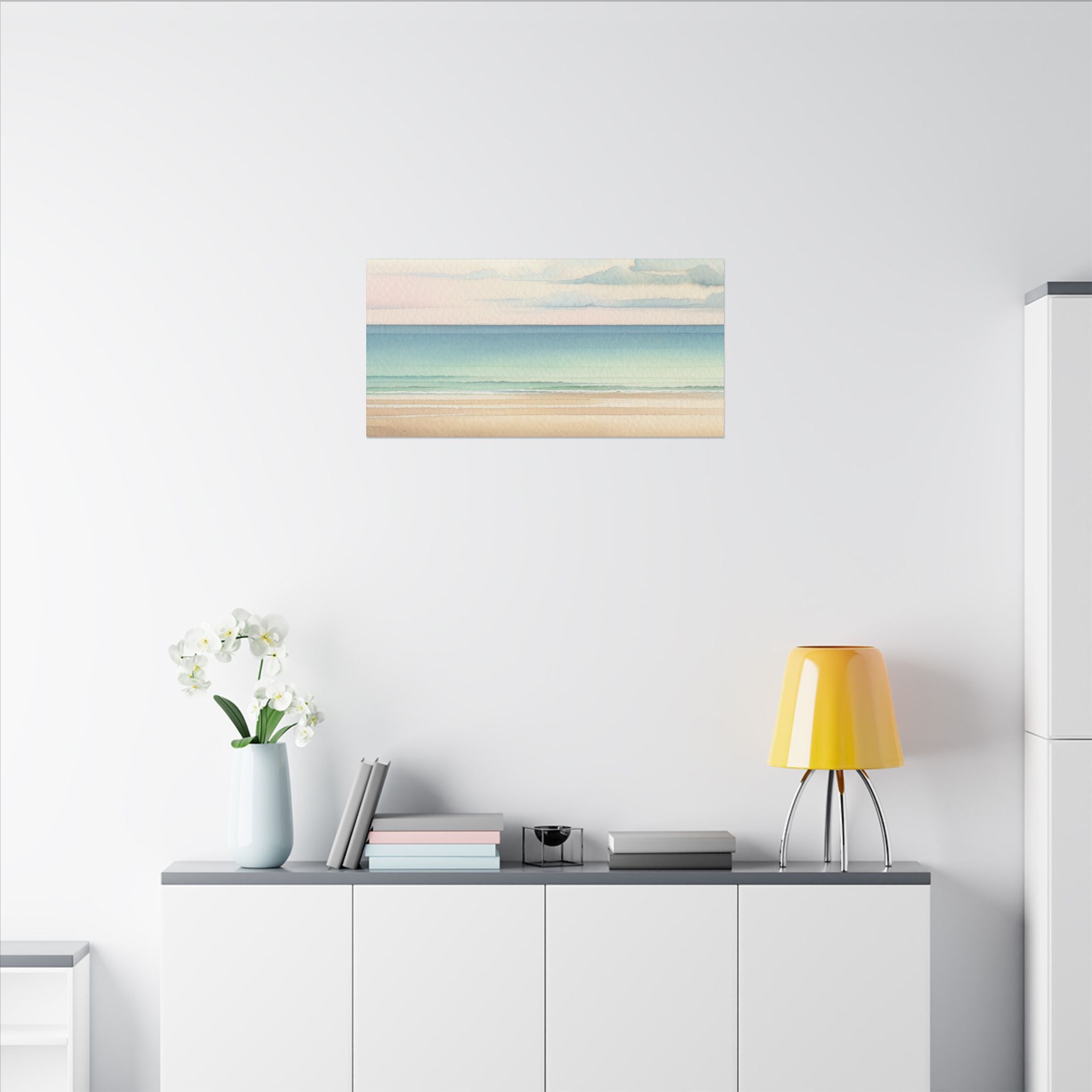 Sunset Serenity: An Ocean Beach Canvas Painting Coastal Wall Art Canvas