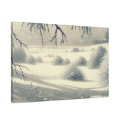 Silver Daylight Shimmers Snowscape Winter Painting Canvas