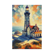 Luminous Beacon Of Light Coastal Wall Art Lighthouse Painting Canvas