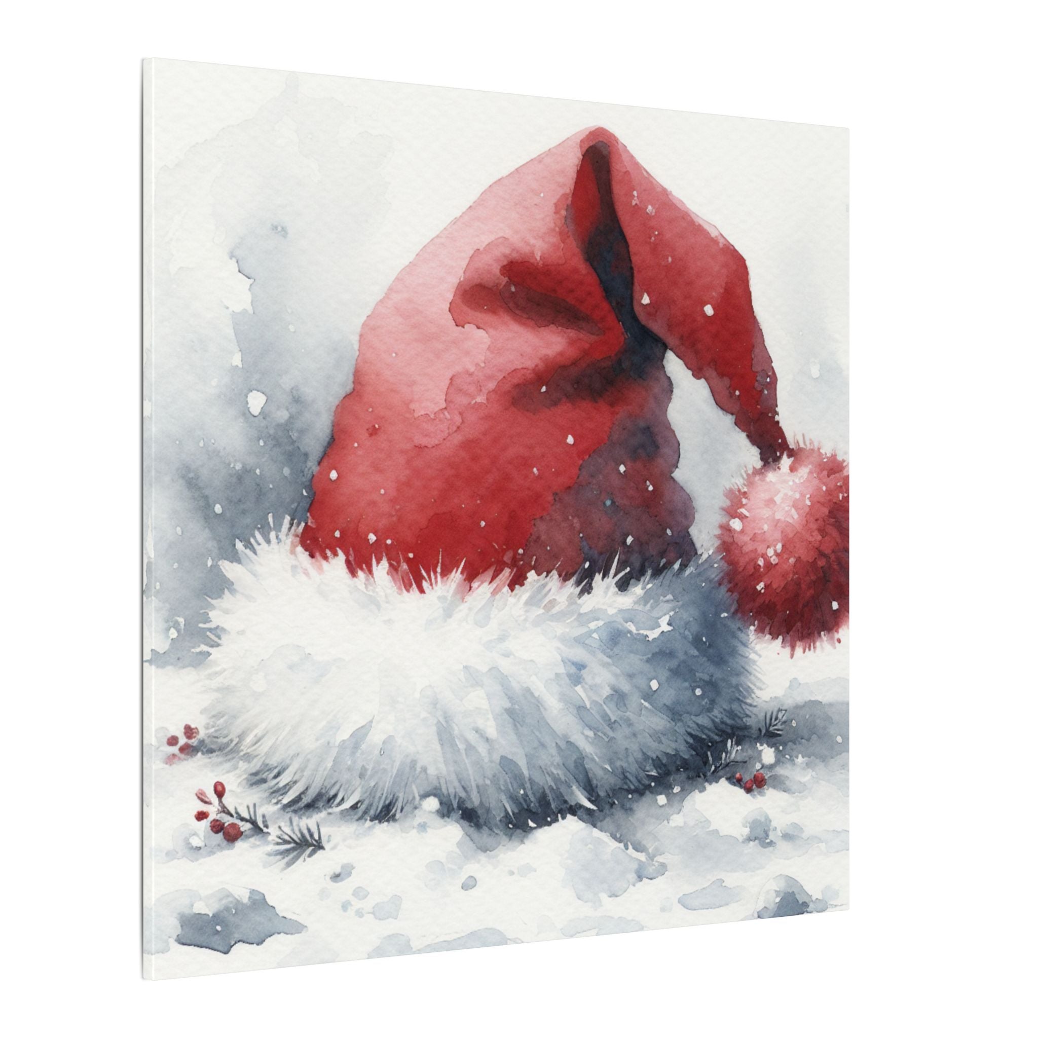 Santa Hat in Snowfall Canvas