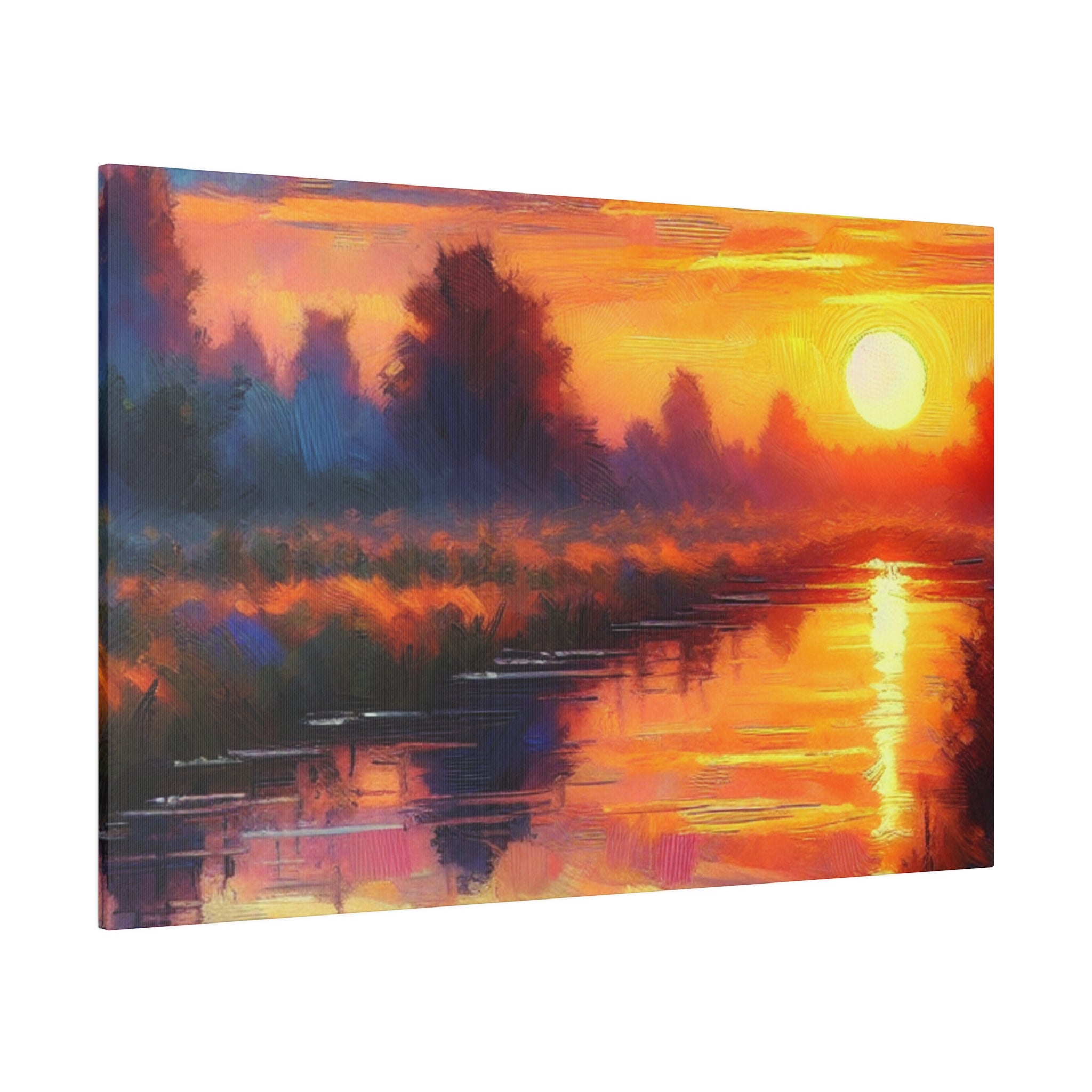 Dawn's Ember Awakening Sunrise Painting Canvas