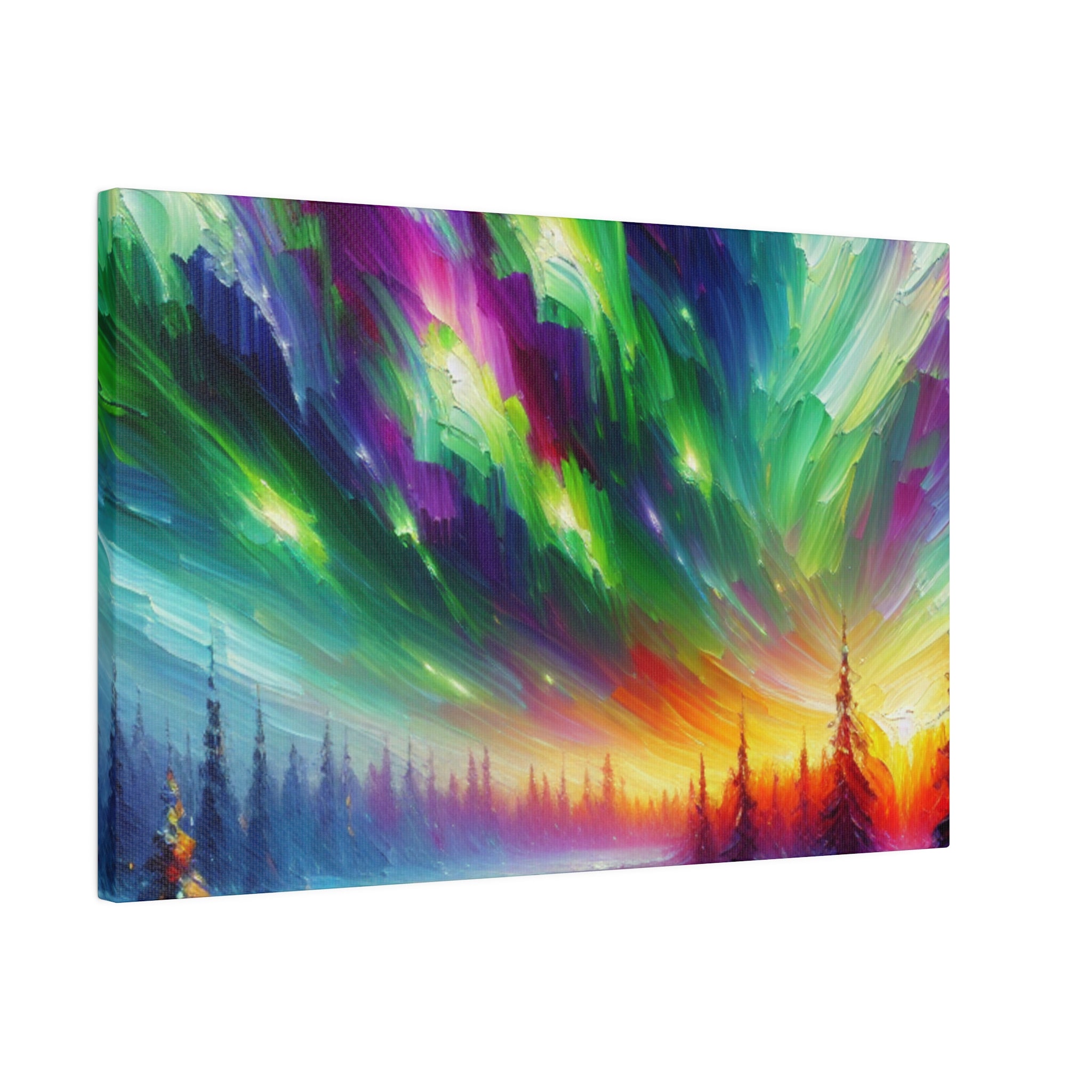 Aurora Ice Caps Northern Lights Painting Canvas