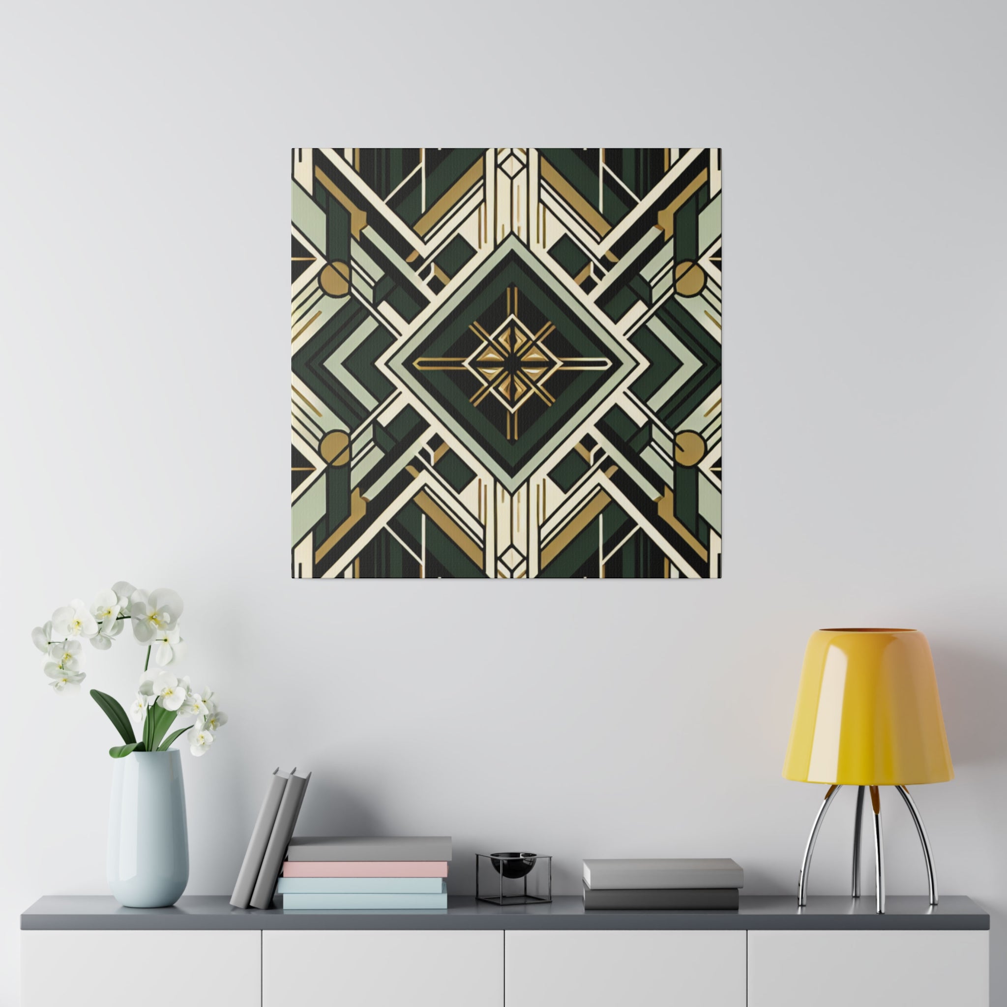 Deco Elegance Swirls Pattern Art Deco Wall Art Canvas