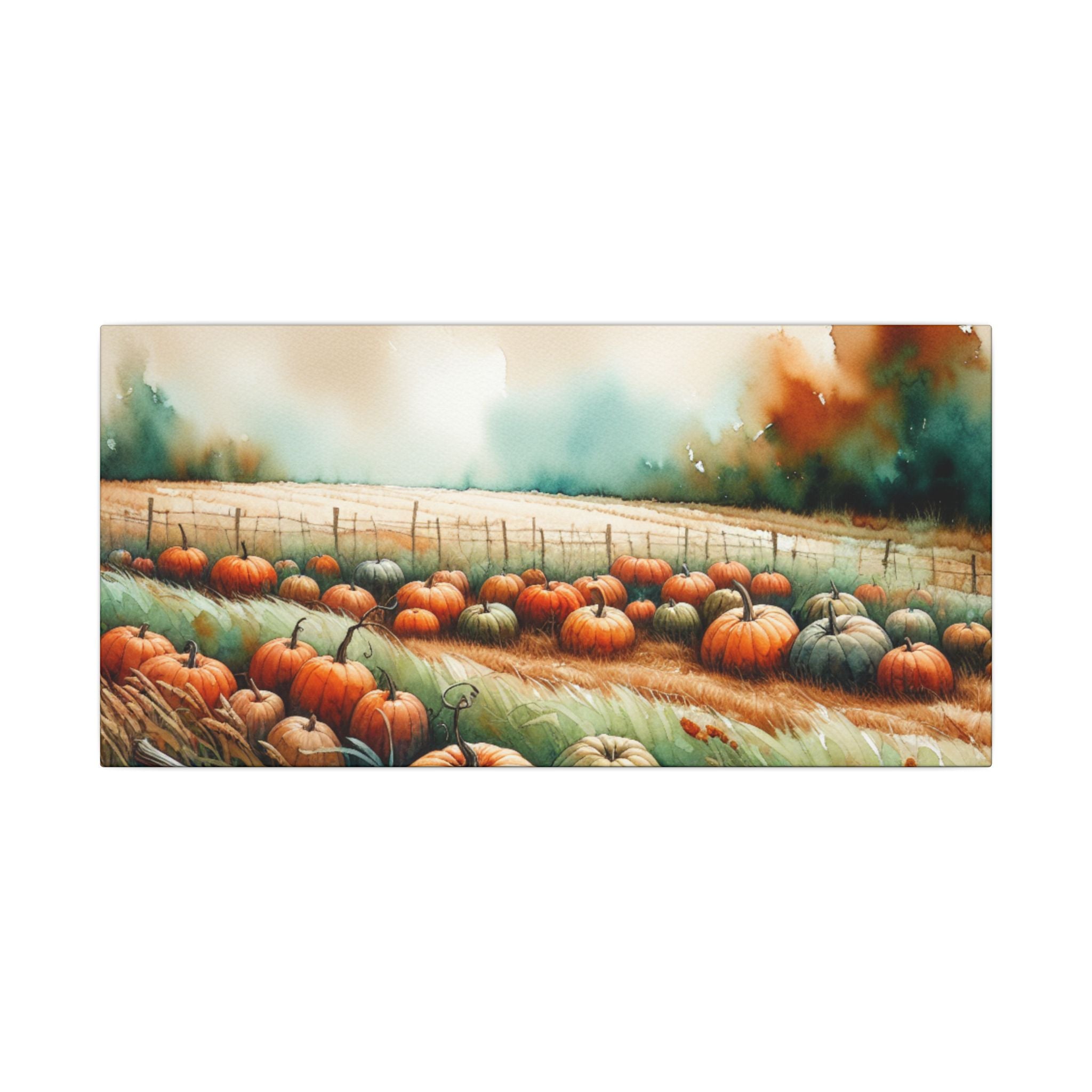 Autumn Pumpkin Patch Scene Canvas