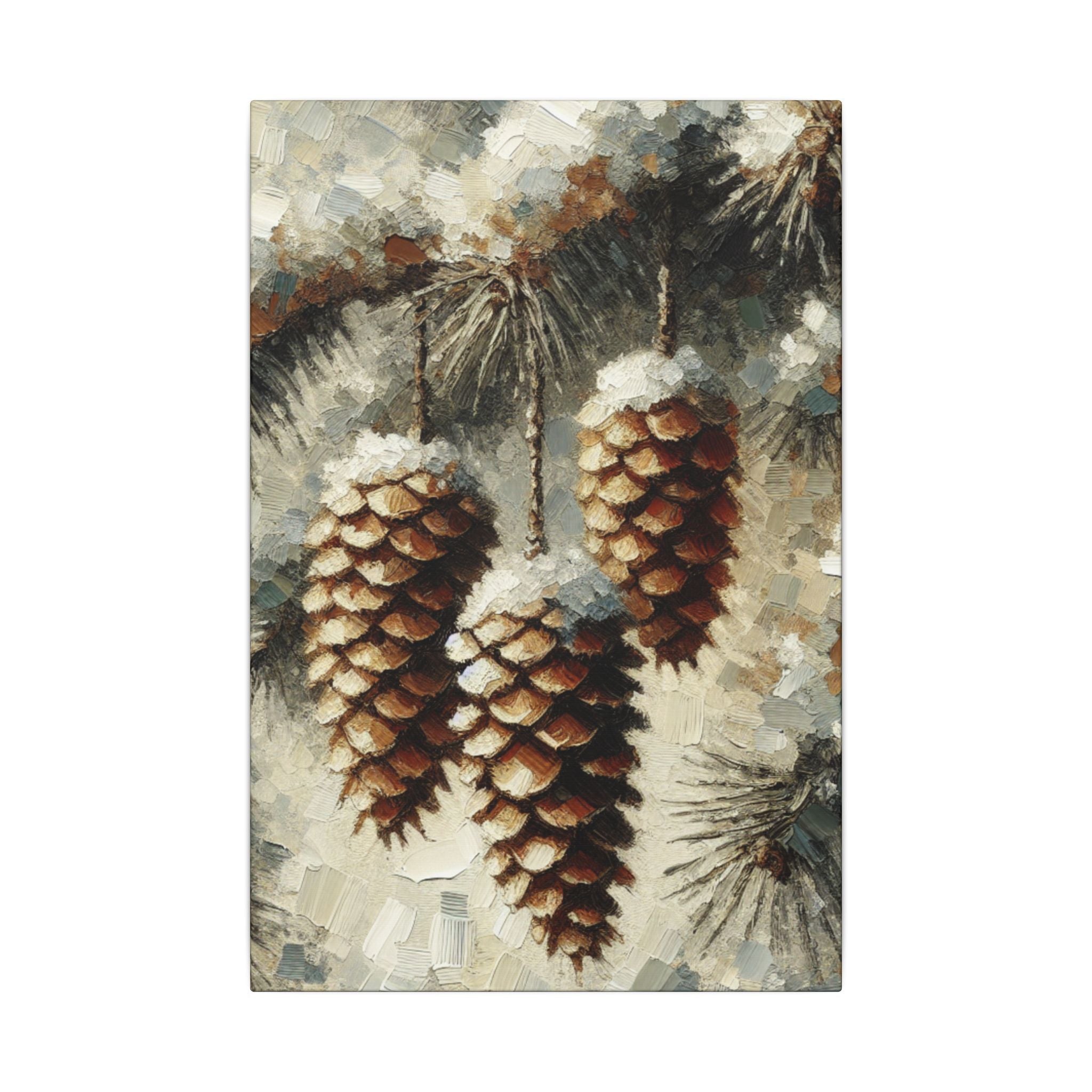 Snowy Pinecones Canvas