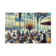 Morning Muse Vintage European Cafe Artwork Canvas