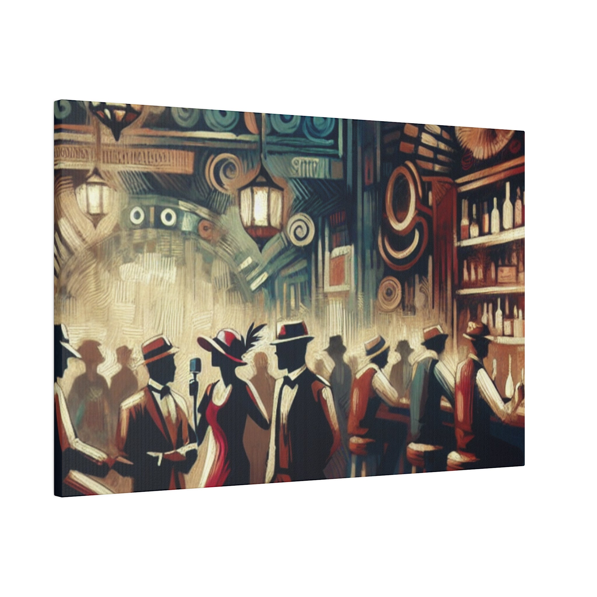 Velvet Jazz Secrets Retro Speakeasy Bar Art Canvas