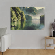 Serene Solitude Lake Whispers Lake Painting Canvas