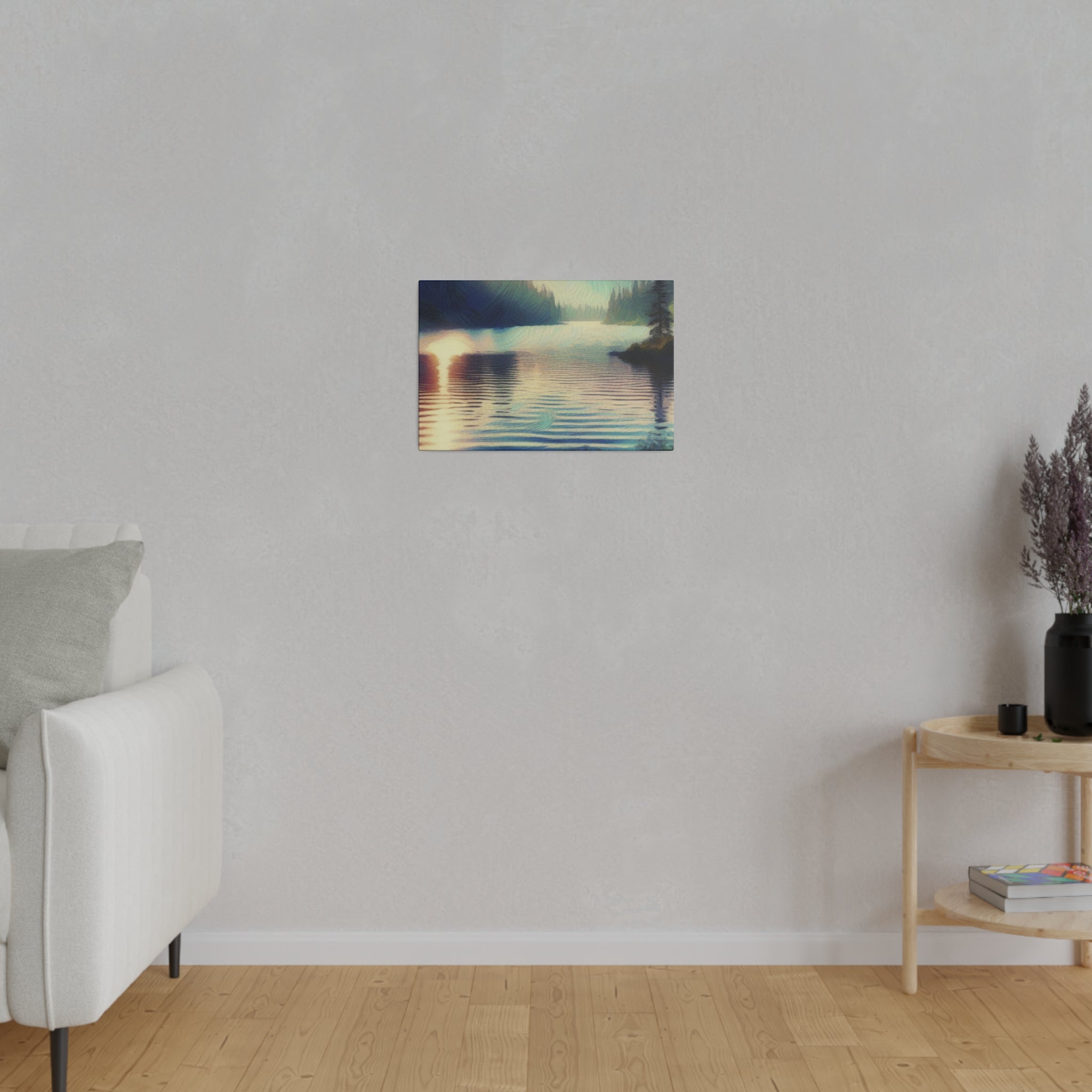 Serene Lake Whispers Lake Painting Canvas