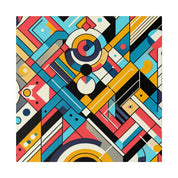 Brash Angles in Exuberant Abstraction Geometric Painting Canvas