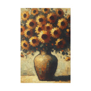 Timeless Blossoms Flowers In Vase Sunflower Painting Canvas