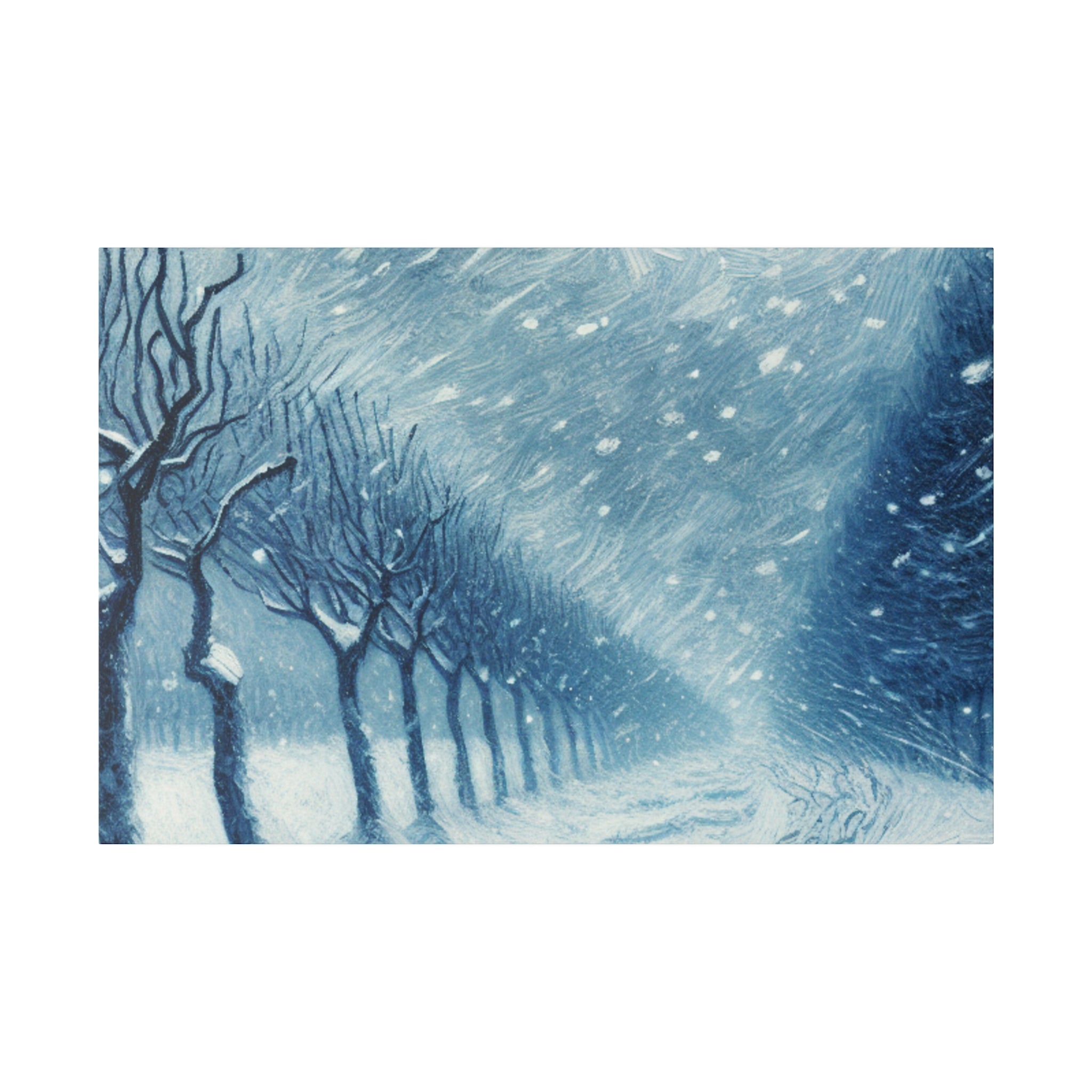 Blizzard Storm Snowscape Winter Painting Canvas