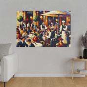 Cafe Artwork | Bustling European Cafe Scene | Coffee Shop Wall Art Canvas