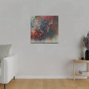 Spectrum Splatter Vibrant Red Blue Yellow Abstract Painting Canvas