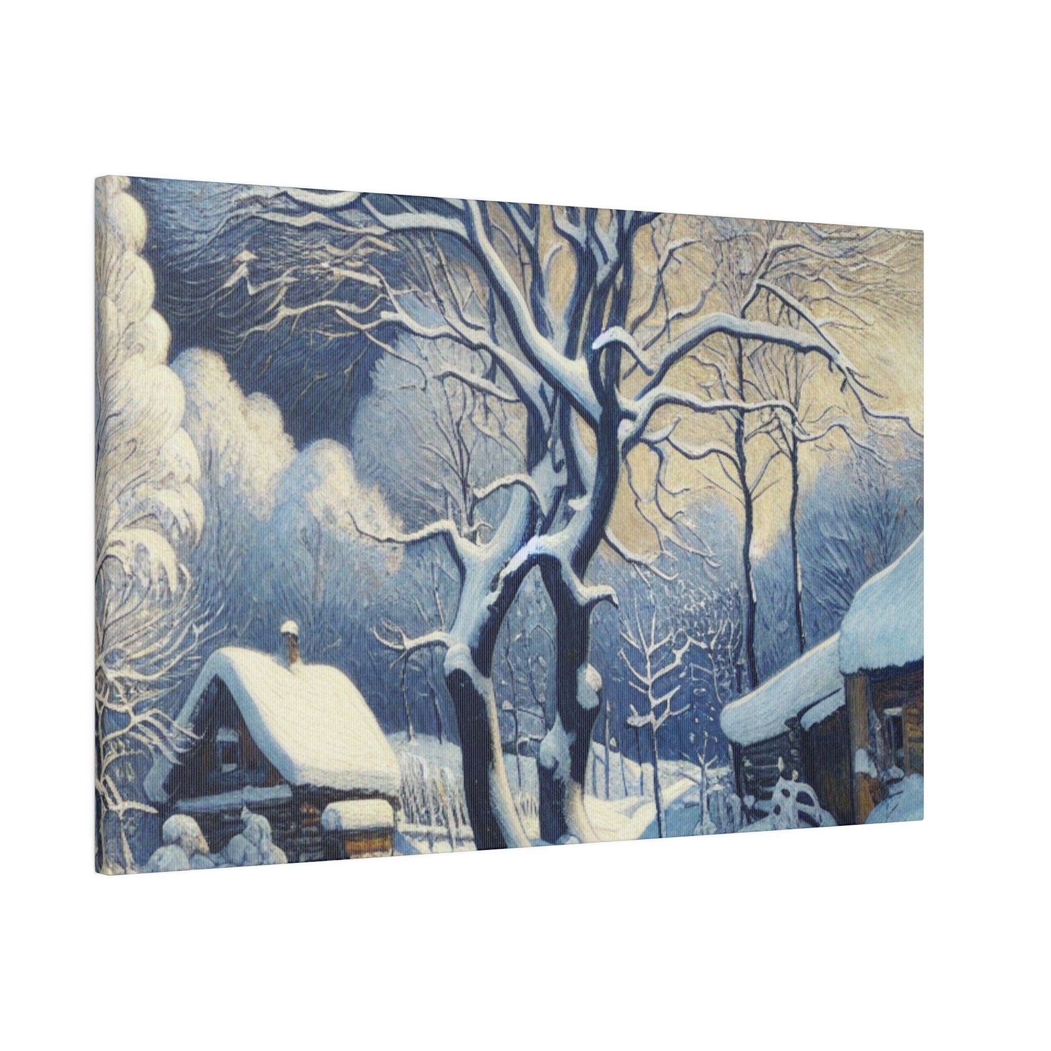 Pastoral Winter Whisper Snowscape Winter Painting Canvas