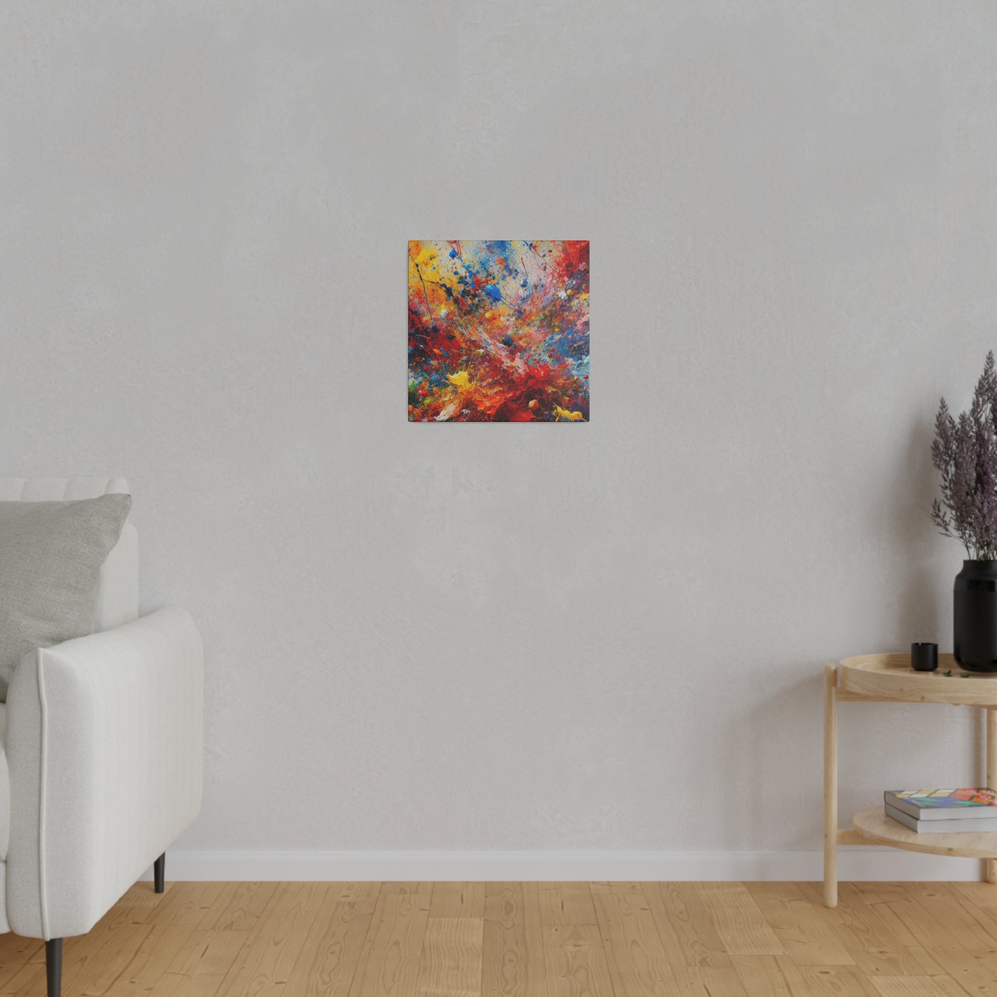 Splatter Symphony Multi-Coloured Abstract Wall Art Canvas