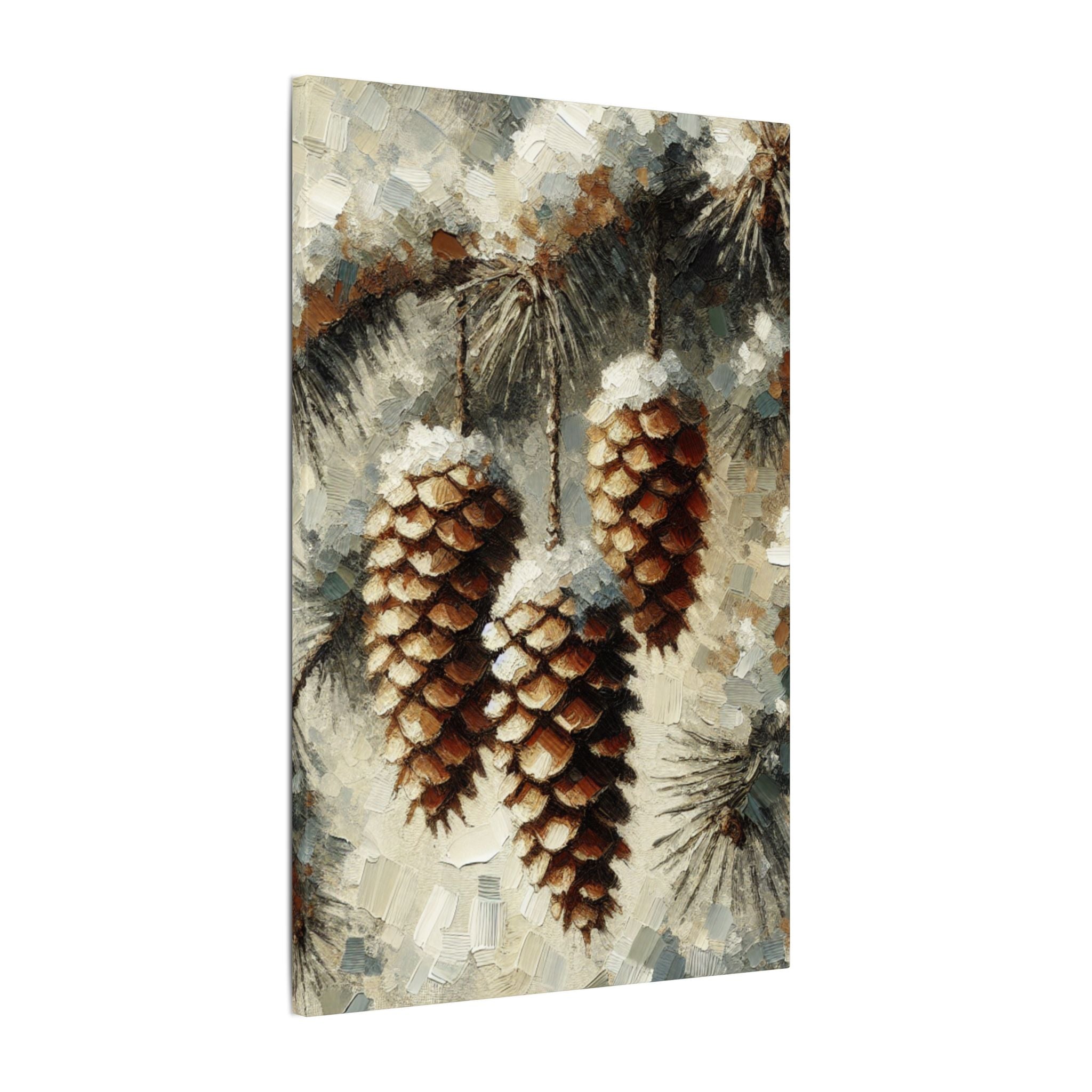 Snowy Pinecones Canvas