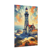 Luminous Beacon Of Light Coastal Wall Art Lighthouse Painting Canvas