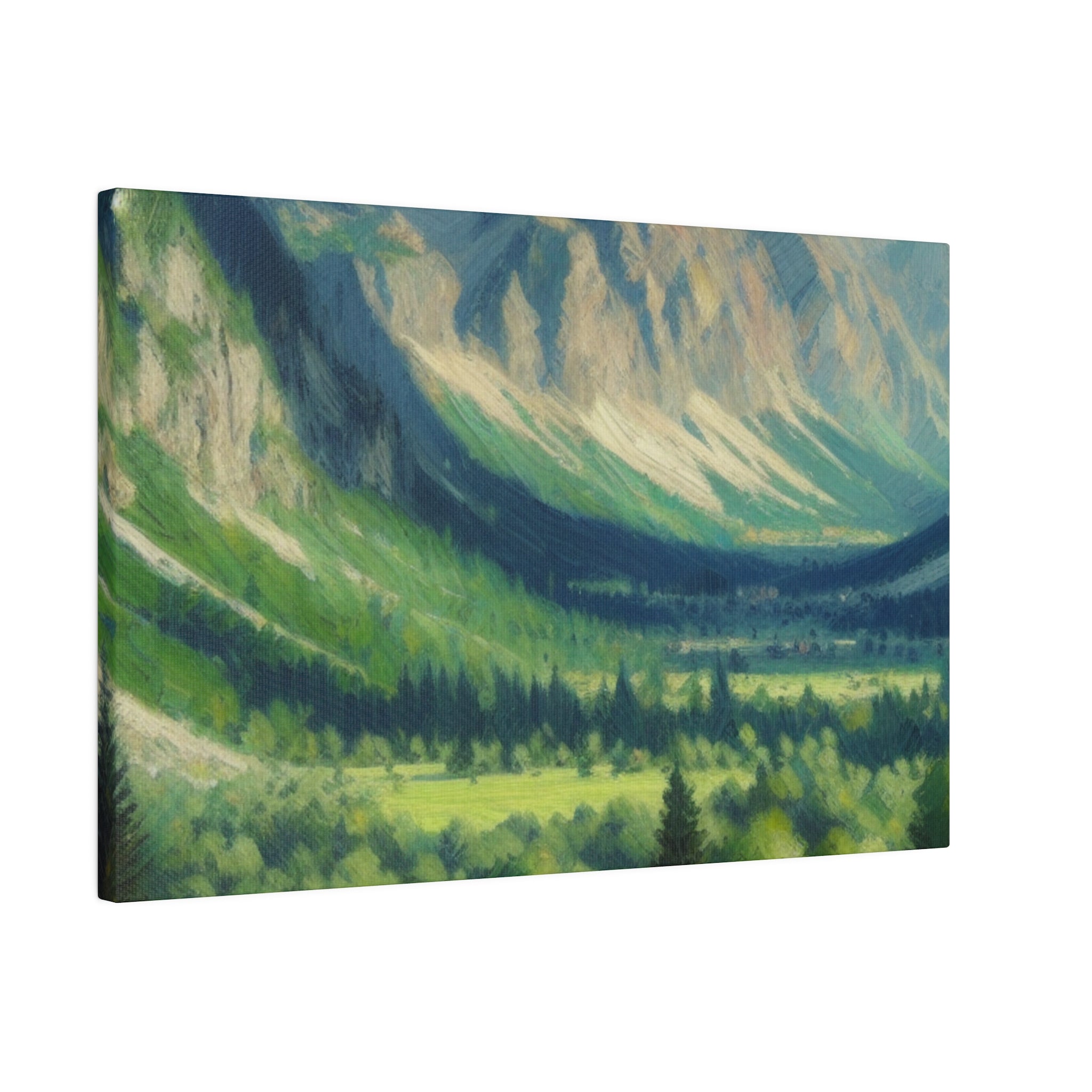 Whispering Peaks Vista Mountain Landscape Painting Canvas