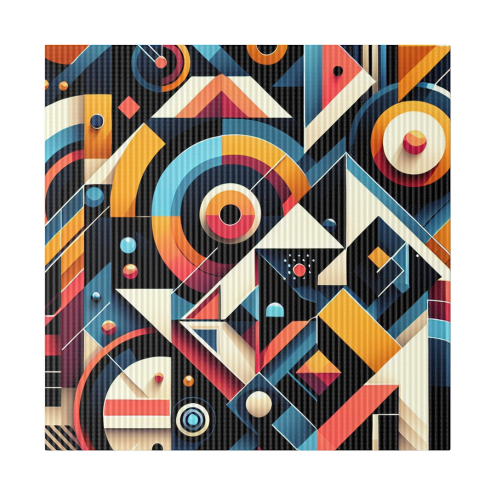 Kaleidoscopic Symphony of Shapes Geometric Painting Canvas