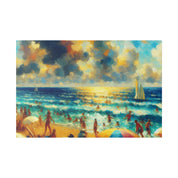 Expressionist Dreams of Coastal Twilight Beach Painting Canvas