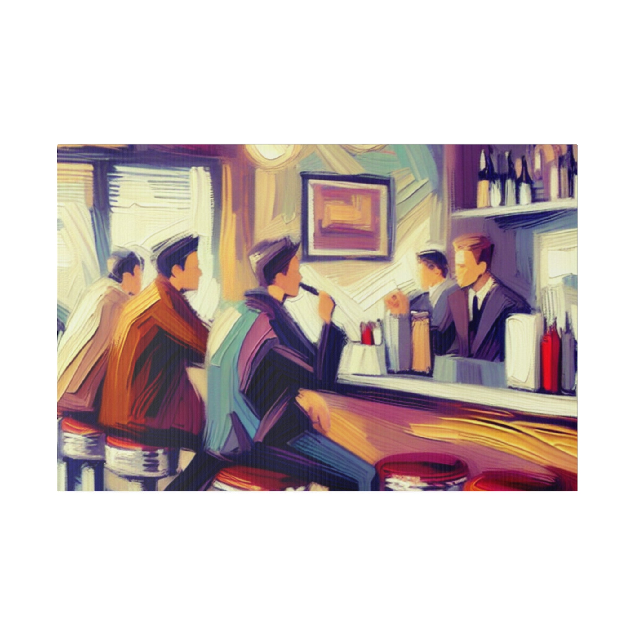 50s Afternoon Expressionist Diner Painting Canvas