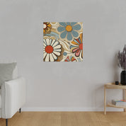 Psychedelic Petals Floral Wall Art 70s Artwork Canvas