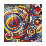 Geometric Harmony Red Blue Yellow Abstract Artwork Canvas