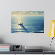 Serenity Drift Solo Sailboat Painting Canvas