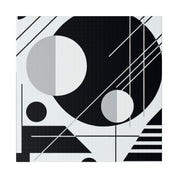 Abstract Mirage Black and White Geometric Painting Canvas