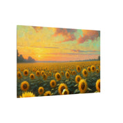 Rustic Impressionist Sunflower Field Painting