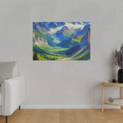 Majestic Valley Mountain Landscape Painting Canvas