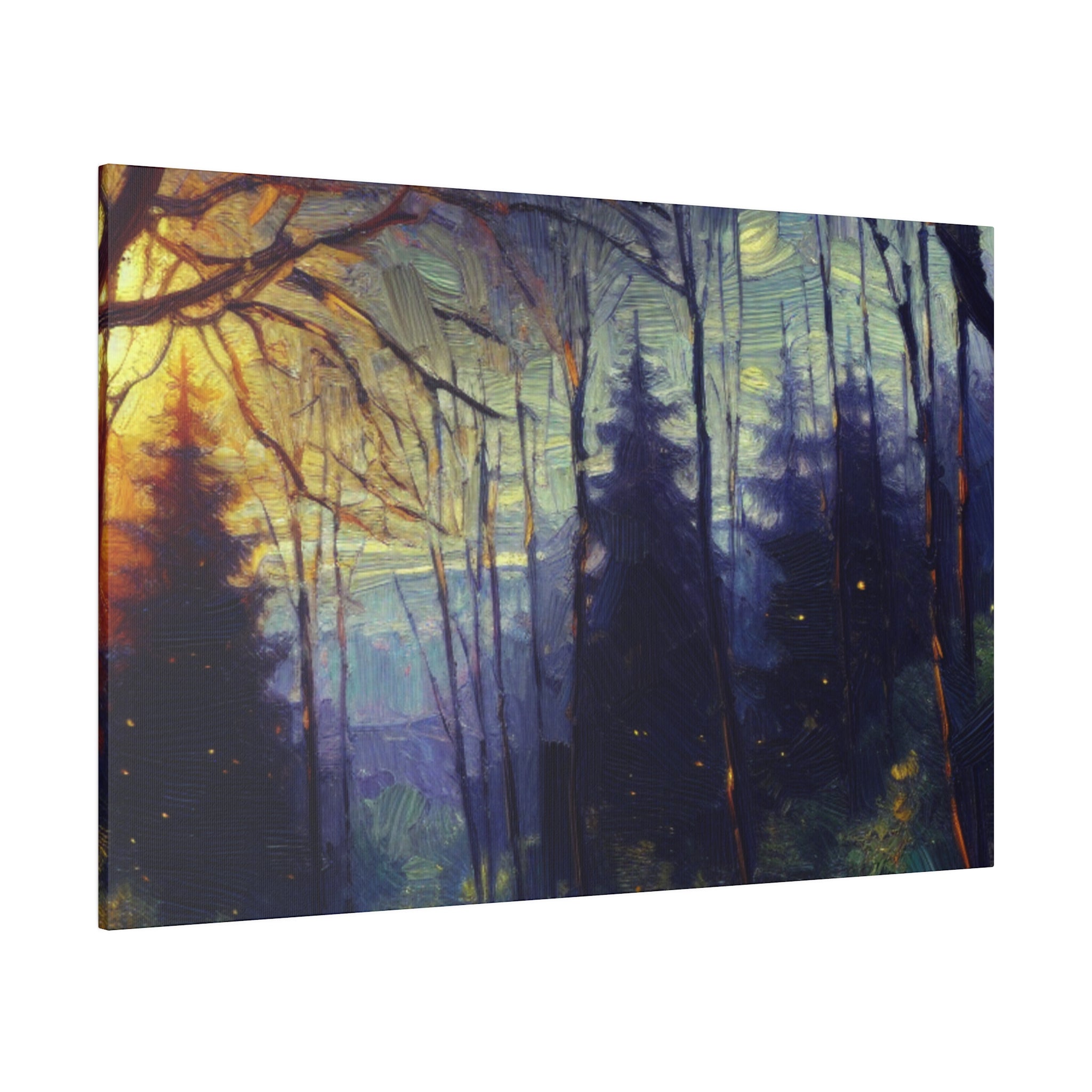 Dropping Sun On The Forest Painting Canvas