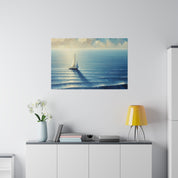 Serenity Drift Solo Sailboat Painting Canvas