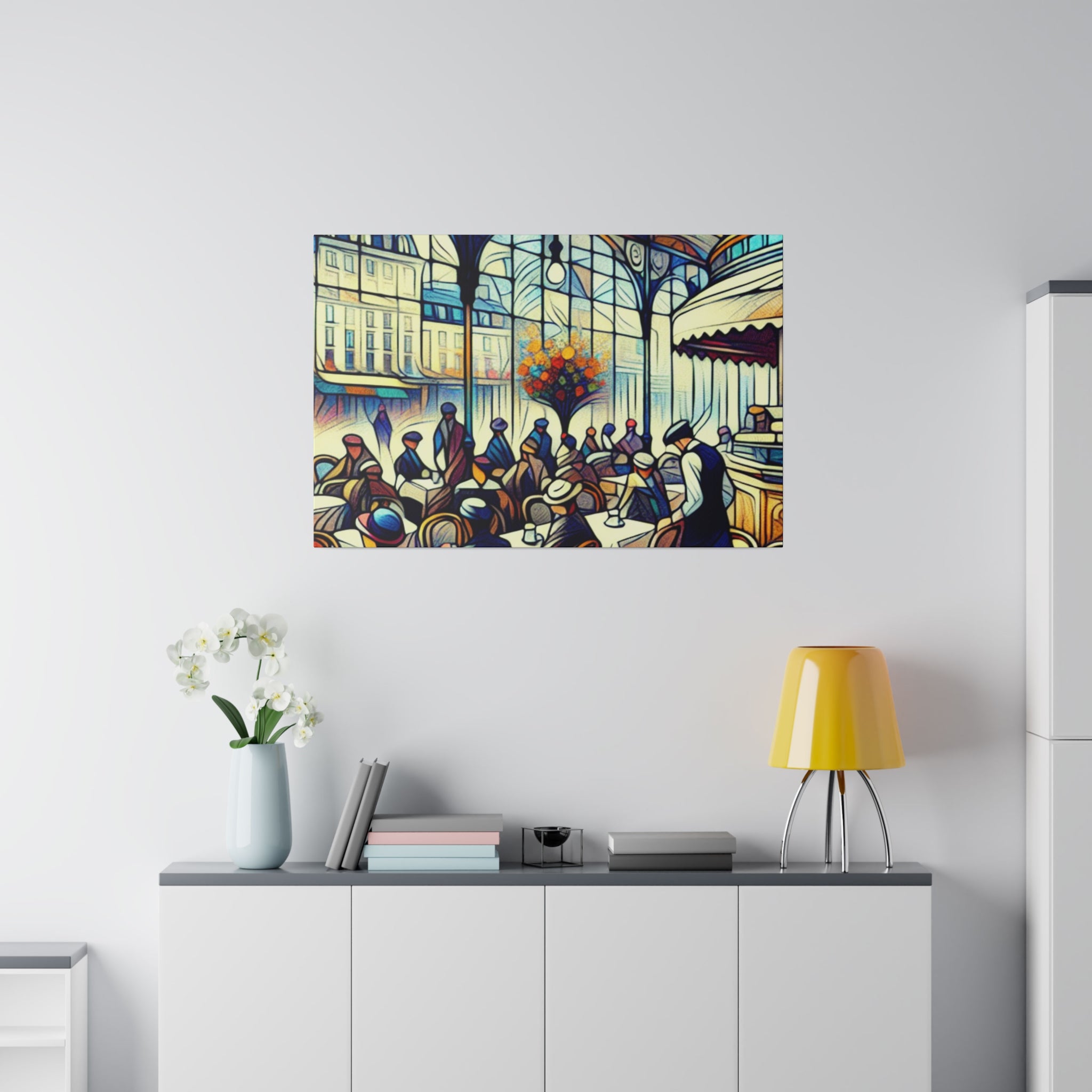 Morning Muse Vintage European Cafe Artwork Canvas