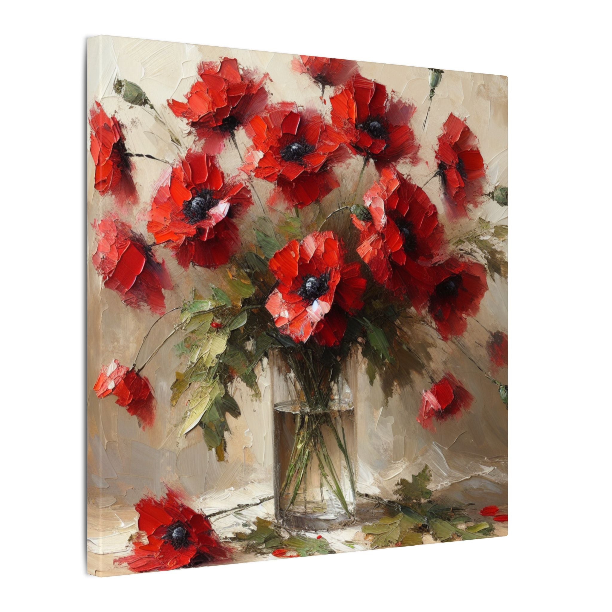 Rustic Red Poppies Canvas
