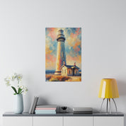 Luminated Beacon Coastal Wall Art Lighthouse Painting Canvas