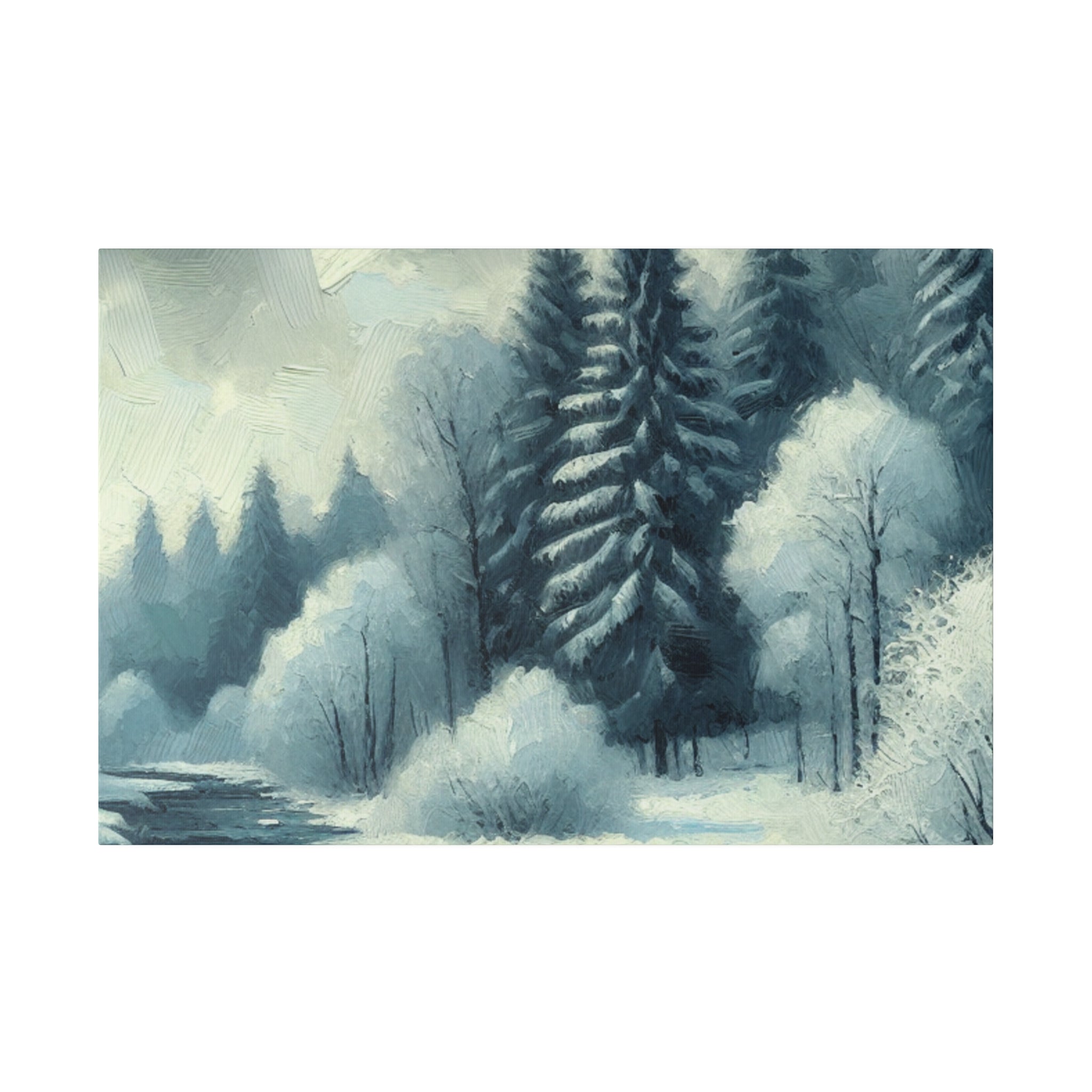 Winter Symphony in Vintage Hues Winter Painting Canvas