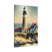 Impressionist Beacon Coastal Wall Art Lighthouse Painting Canvas